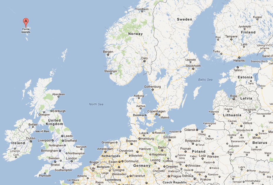 carte du iles feroe europe